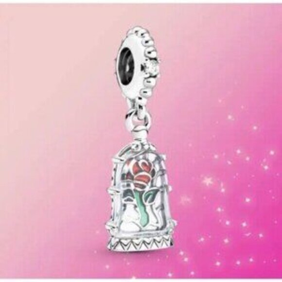 PANDORA Disney Beauty and the Beast Rose Charm - Picture 1 of 2